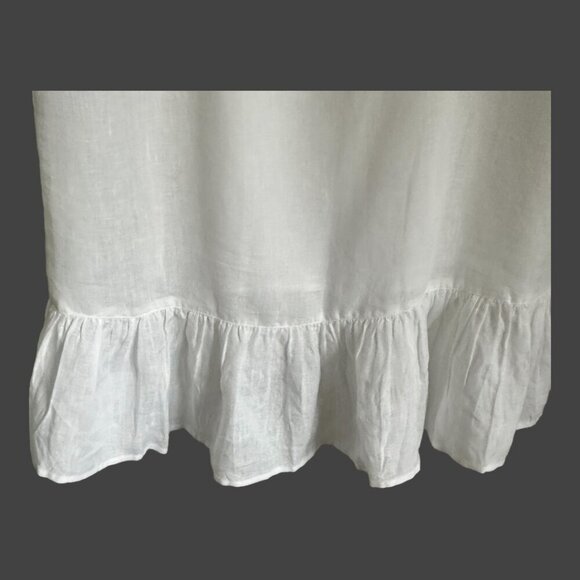 NWT - Voloshin X The Mom Edit Linen White Gigi Wrap Ruffle Skirt - Size M - Picture 4 of 13
